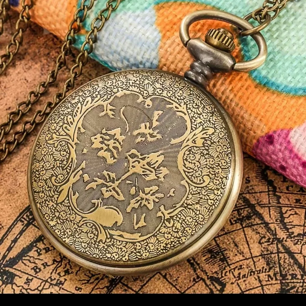 Vintage Bronze American Necklace Pendant Pocket Watch Best Collectibles Pocket